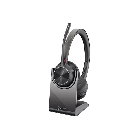 Auriculares inalámbricos Poly Voyager 4320 UC con soporte de carga