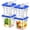 C2-4QT-4PCS-BLUE, variant on 6 pcs 2qt Square Clear Food Storage Containers with Lids, Commercial Grade Kitchen Storage with Handles and Measurement Scale, Durable BPA-Free Plastic for Home and Dining