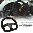 thumbnail image 3 of Racing Steering Wheel, 12.8in Easy To Install D Shape Steering Wheel Top Centre Mark with Horn Button for General Vehicles, 3 of 7