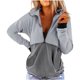 thumbnail image 1 of Mujeres Otoño Invierno Patchwork Cuello en V Cremallera Manga larga Tops Jersey Blusa Sudaderas Pompotops gfhjh20656, 1 of 5