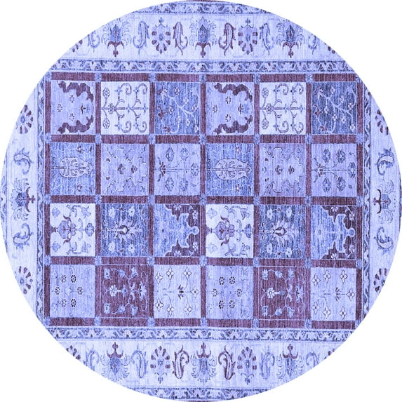 Ahgly Company Indoor Round Persian Blue Traditional Area Rugs, 4' Round