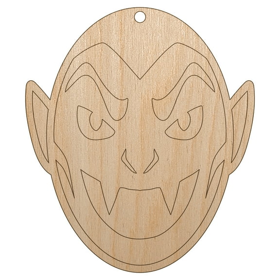 Spooky Vampire Head Halloween Wood Shape Unfinished Piece Cutout Craft DIY Projects - 4.70 Inch Size - 1/8 Inch Thick