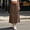 Brown, variant on Women's Solid Color Midi Cargo Skirt Elastic High‑Waist Drawstring Casual Half Skirt with Side Pockets Back Slit Light Blue M(M)