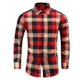 thumbnail image 1 of Blusa y camisa de manga larga con cuello vuelto para hombre, blusa informal a cuadros con botones y cuello vuelto, blusa de manga larga para hombre, 1 of 7