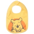 thumbnail image 6 of Disney Winnie the Pooh Baby Boy or Girl 4-Piece Bodysuit Pants Bib and Hat Set Yellow Oatmeal, 6 of 9