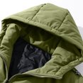 thumbnail image 5 of XUNKUSGA Ski Jacket Short Cotton Padded Puffer Jacket Oversized Solid Full Zipper Simple Winter Snow Coat Windproof Water Resistant Casual Hooded Winter Coats for Men M-4XL Green, 5 of 8
