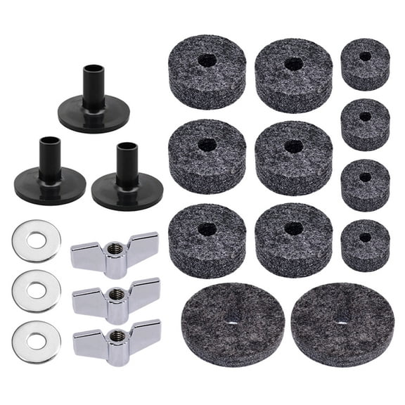SEWOART 1Set Practical Grey Drum Kit Felt Pads Suitable for Most Drum Kits and Easy Install