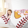 thumbnail image 4 of Erosebridal Personalized Letter E 7 Pieces Bedding Comforter Set For Girls,Baseball Ball Games Full Bedding Set For Kids,Reversible pink, 4 of 7