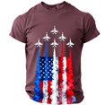 thumbnail image 3 of 250 Anniversary Shirt for Men Patriotic Airplane Fighter Jet American Flag 4th of July T-Shirt Wine M, 3 of 4