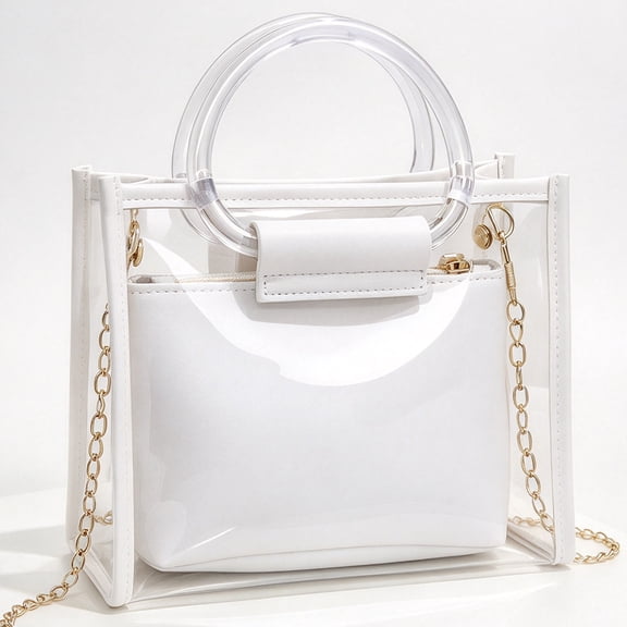 Youersen Clear HandBag, Stylish 2-in-1 Designer Crossbody Purse for Women
