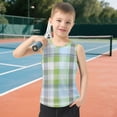 thumbnail image 6 of Plaids with Green Blue Gray Color Vest Undershirt Tank Top Sleeveless Quick Dry M, 6 of 7