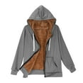 thumbnail image 7 of Zpanxa Women's Winter Jacket Fleece Lined Hooded Long Sleeve Zip Front Warm Coat with Pockets for Cold Weather Outdoor Activities Gray 3XL, 7 of 7