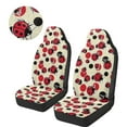 thumbnail image 3 of Uorisanigo Car Seat Covers 2pcs/Set Red Ladybugs High Back Vehicle Cushion Cover Stretchy Plush Auto Protectors Front Seats Cover for Most Cars, Trucks, SUVs, Vans, 3 of 7