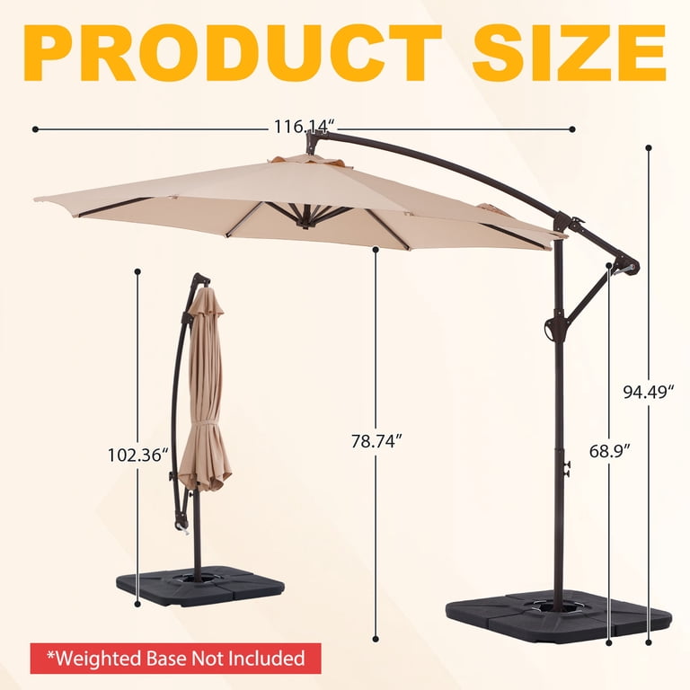 instructions 10feet patio umbrella LAUSAINT HOME 10FT Round Cantilever Heavy Duty Cantilev – Lausaint Home and high HOMSHADE HY21L 10ft Solar Lights