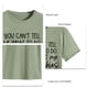 thumbnail image 4 of Camisa de manga corta holgada con estampado de letras de moda para mujer, talla M, camiseta verde oliva con fuente negra, 4 of 5