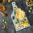 thumbnail image 5 of Floral Cutting Board, Romantic Tulip Bloom Flower Meadow Fresh Feminine Buds Watercolor Effect, Tempered Glass Cutting and Serving Board, Wine Bottle Shape, Vermilion Green Peach, by Ambesonne, 5 of 5
