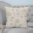 thumbnail image 4 of 14x14 Pillow Covers Set of 2, Brown Flowers Throw Pillow Covers Decorative Couch Cushion Case, Vintage Ethnic Tribal Floral Leaves Microfiber Square Pillowcases for Bedroom Car Living Room, 4 of 7