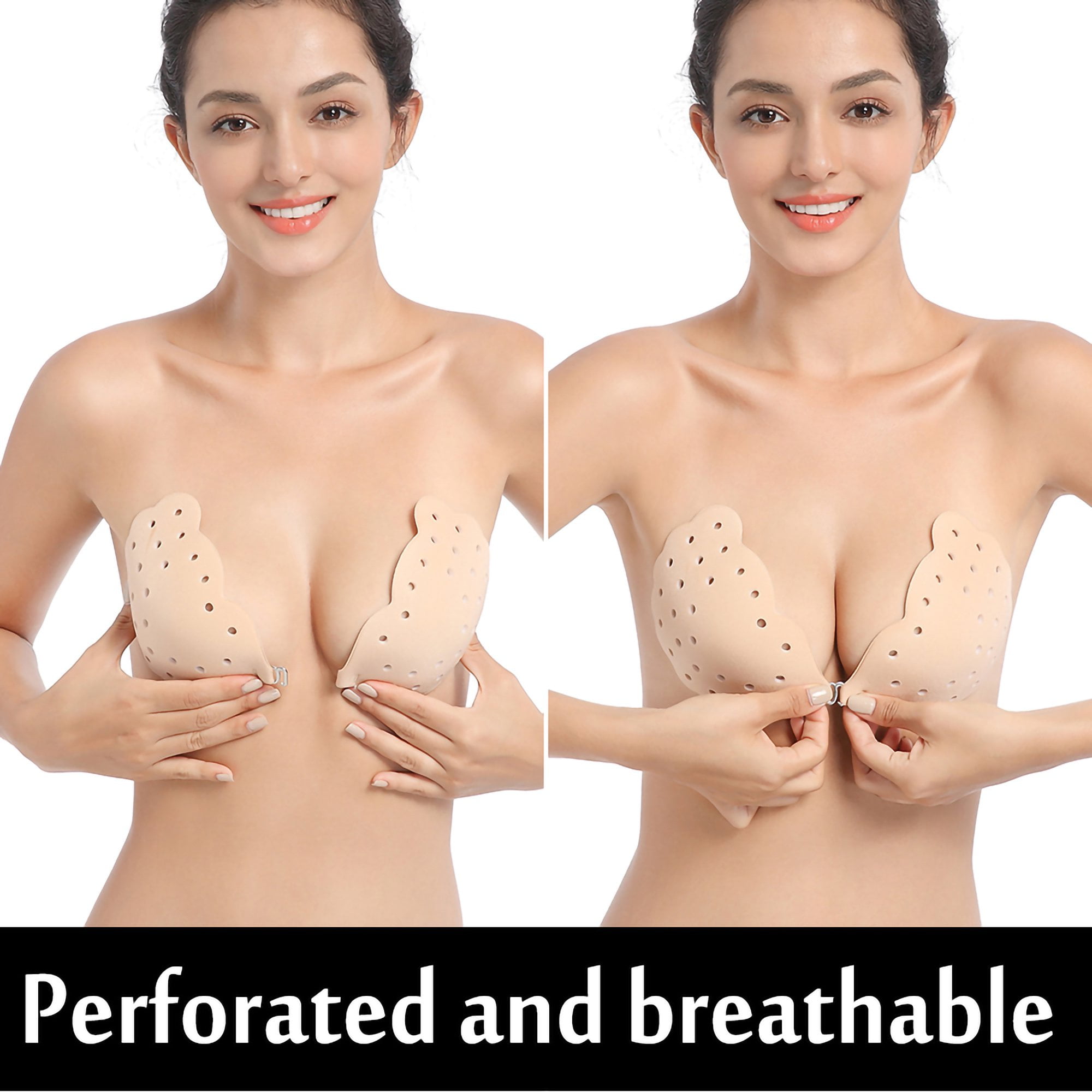 New Reusable Dolphin Lovers Silicone Breast Lift Push Up Bra Breast Pads  Breathable Nipple Cover Stickers for Women