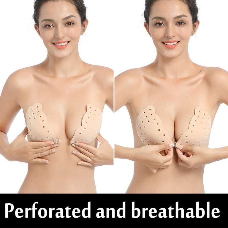 DODOING 2 Pack Invisible Silicone Breast Pads Lift Up Boob Nipple Cover  Tape Sticker Bra for Backless Dress with Nipple Covers 