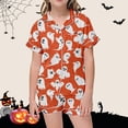 thumbnail image 2 of WEAIXIMIUNG Ensemble de Pyjama pour Enfants à Col Boutonné Imprimé, Haut à Manches Courtes et Short, 10-11 Ans, 2 of 4
