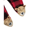 thumbnail image 3 of Gureui Newborn Baby Boy Girl Christmas Footed Romper Plaid Deer One Piece Jumpsuit Sleepwear Pajamas, 3 of 7