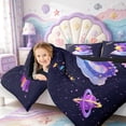 thumbnail image 4 of Manfei Colorful Axolotl 7-Piece Twin Bedding,Kawaii Animal Bedding Comforter Set,Black Reversible, 4 of 7