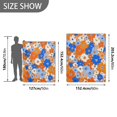 thumbnail image 4 of 50x60 inch Crystal Fleece & Arctic Fleece Blanket Soft Bed Throws for Home or Camping Orange and Blue Small Flowers, 4 of 7