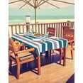 thumbnail image 5 of Outdoor Tablecloth with Umbrella Hole and Zipper Blue Grey Stripes Rectangle Outdoor Tablecloths 60x120 Waterproof Outside Table Cloths Patio Table Cloth Cover for Outdoor Tables Picnic Garden, 5 of 6