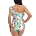 thumbnail image 5 of Pofeuu Bunny And Rose Print Women's One Piece Swimsuits One Shoulder Swimwear Asymmetric Ruffle Monokinis Bathing Suits-XX-Large, 5 of 6