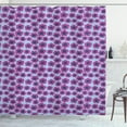 thumbnail image 1 of Vibrant Shower Curtain, Repetitive Basic Hand Drawn Pink Poppies Purple Tones Print, Fabric Bathroom Set with Hooks, 69"WX70"L, Fuchsia Blue Violet Pale Ceil Blue, by Ambesonne, 1 of 3