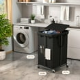thumbnail image 3 of 40 Gal Large Laundry Hamper with Lid, Rolling Laundry Basket with Wheels, Oxford Fabric Dirty Clothes Hampers with Removable Laundry Bag & Metal Frame for Bedroom, Laundry Room, Bathroom, Dorm(Black), 3 of 12