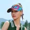 thumbnail image 4 of KLL Sport Sun Visor Hats Ball Caps Empty Top Baseball Sun Cap for Men Women-Tropical Flamingo Summer, 4 of 6