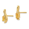 thumbnail image 2 of Real 14kt Yellow Gold Citrine and Diamond Post Earrings; for Adults and Teens; for Women and Men, 2 of 3