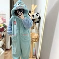 thumbnail image 4 of Pijama de felpa Kawaii Sanrio para mujer, ropa de estar por casa de dibujos animados Hangyodon, pijama con capucha, bata larga de felpa para dormir, monos de invierno, 4 of 4