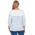 thumbnail image 2 of Alfred Dunner Womens Applique Flower Tie Dye Stripe Knit Top, 2 of 4