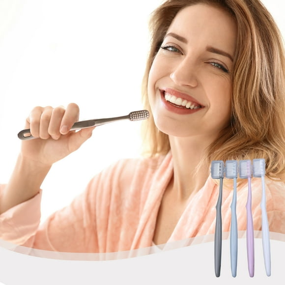 CheAAlet Macaroon Charcoal Toothbrush for Adults - Soft Bristles, Big Head, Ergonomic Handle, Travel-Friendly Packaging, 1PCS