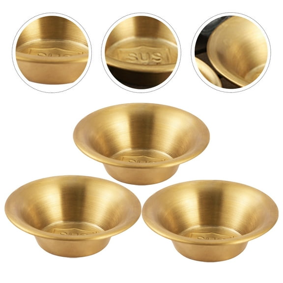 PENIKOKO Set of 3 Golden Mixing and Serving Bowls for Catering, Kitchen, and Home Use with Simple Elegant Design
