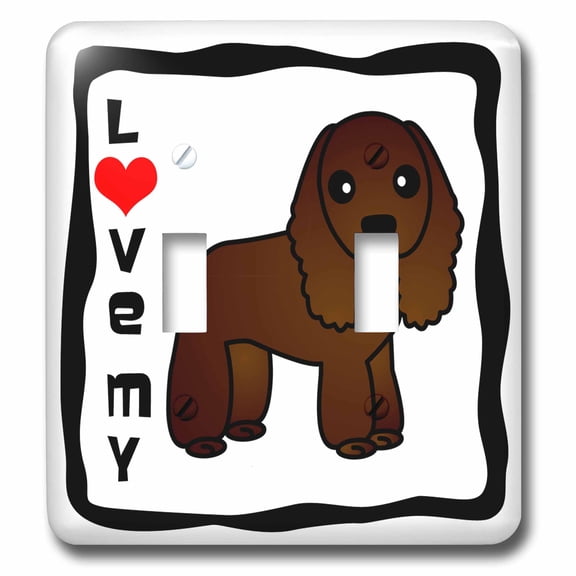 3dRose, Love My Cocker Spaniel Chocolate, double toggle switch