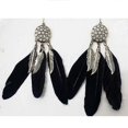 thumbnail image 5 of Pendientes de gancho colgantes de plumas de hoja de 3 gotas de estilo bohemio vintage B, 5 of 5