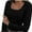 Black, variant on Long Sleeve Shirts for Women Fall Outfits Knit Tops Scoop Neck Slim Fit Basic Tee