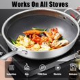 thumbnail image 2 of Sartén con tapa, híbrido de acero inoxidable de 12.5 pulgadas, con asa, woks y sartenes antiadherentes, sin PFOA, apto para cocinas de inducción, cerámica, eléctricas y de gas, 2 of 9
