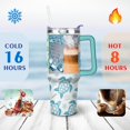 thumbnail image 4 of 40oz Cute Ocean Life Turtle Stainless Steel Flip Straw Tumbler Spill Proof Travel Cup Double Wall Vacuum Insulated Coffee Mug with Top Handle, 4 of 6