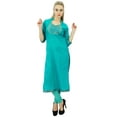 thumbnail image 2 of Phagun Aqua Green Solid Straight Kurti Indian Casual Cotton Women's Clothing-18, 2 of 7