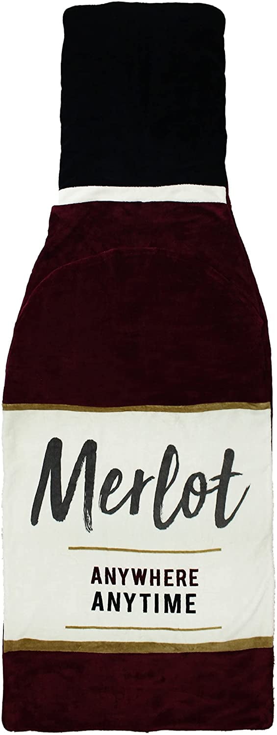 Gilbins Plush Ultra-Soft Fleece Snuggle-in Sleeping Bag Blanket for Lounging On The Couch (Wine Merlot)