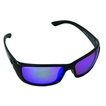 Calcutta Fishing Bimini Sunglasses, Black Frame, Polarized Green Mirror Lens