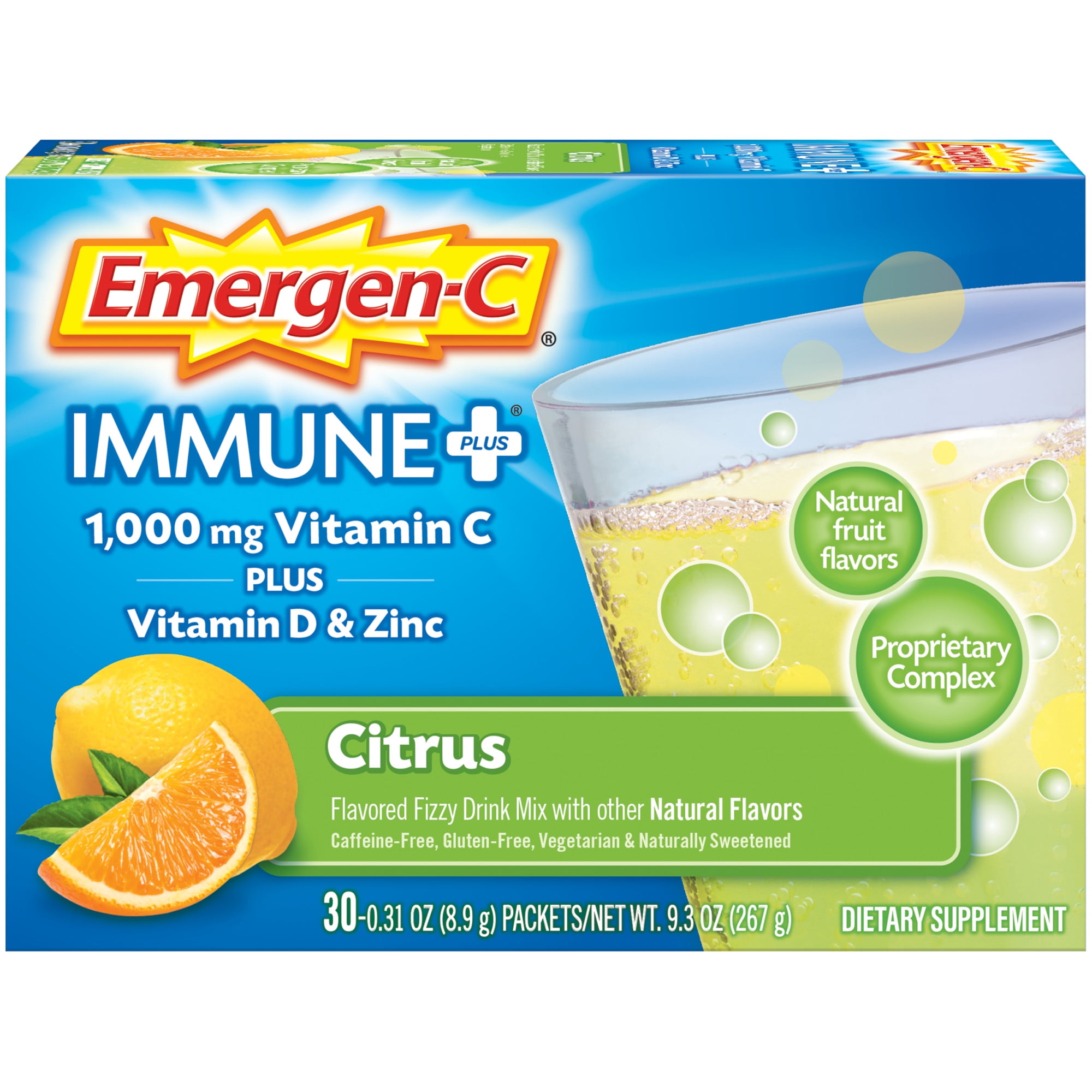 EmergenC Immune Plus Vitamin C Supplement Powder for Immune Support