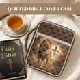 thumbnail image 3 of TSOVTHRID Lion Cross Print Bible Case for Women Men, Bible Cover with Portable Handle, Brown Quilted Carrying Book Case with Pockets and Zipper, Christian Gift, 3 of 7