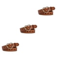 thumbnail image 2 of Qarigey Cinturón de cuero para mujer, accesorio de decoración de moda, adorno de cintura, hebilla informal en forma de corazón para niña, camello 3Conjunto, 2 of 6