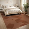 thumbnail image 3 of ODIKA 8'x10' Terracotta Modern Geometric Abstract Washable Area Rug Contemporary Mid Century Stepped Diamond Circle Motif Artistic Durable, Non-Slip for Living Room, Under Sectional, Family, 3 of 7