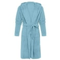 thumbnail image 3 of TXGREN Plus Size Tops for Women Women Hooded Bathrobe Lightweight Soft Long Sleepwear Hooded Bathrobe Long Warm Robe Summer Dresses for Women 2024 Plus Size Blue+3Xl, 3 of 4